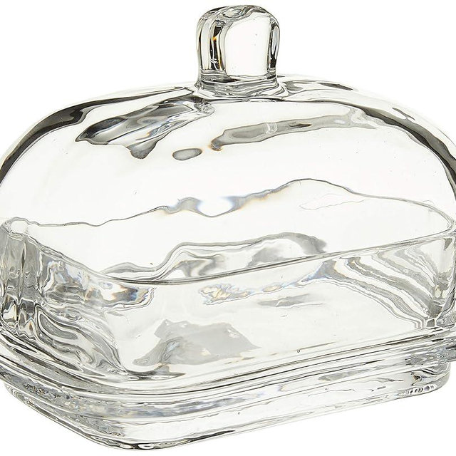 Abbott Collection 27-Continental Butter Dish, Large Round Rectangle, Clear