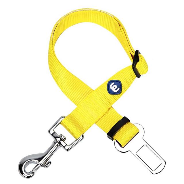 Blueberry Pet Essentials Classic Dog Seat Belt Tether for Dogs Cats, Blazing Yellow, Durable Safety Car Vehicle Seatbelts Leads Use with Harness