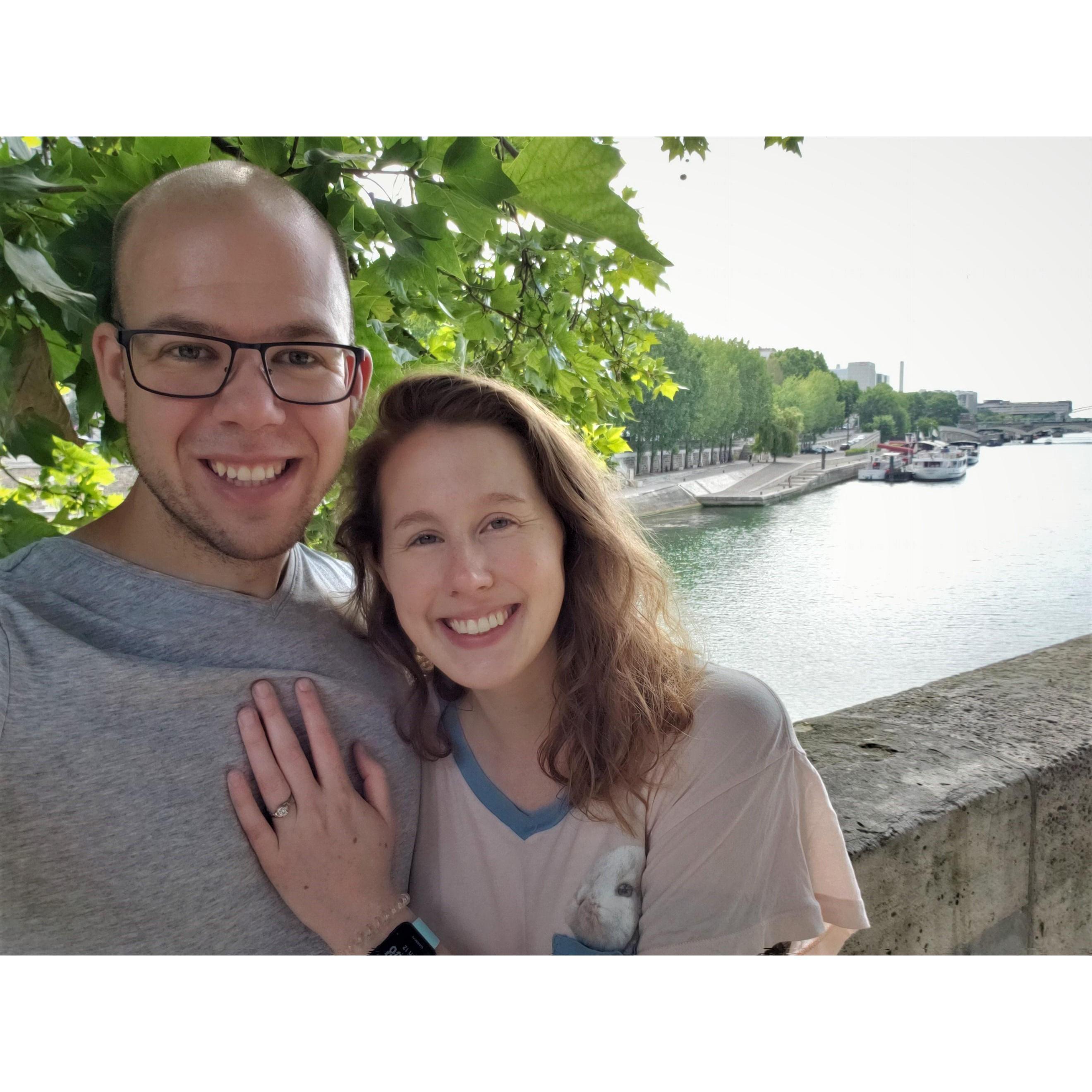 The day after we got engaged in Paris!