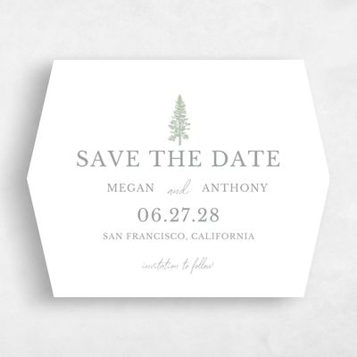 White Diamond Wedding Save the Date - Pinehaven Landscape
