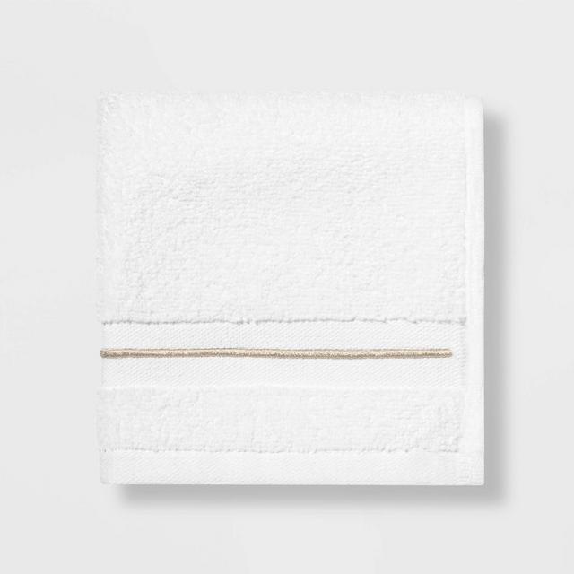 Spa Washcloth Taupe Stripe - Threshold Signature™