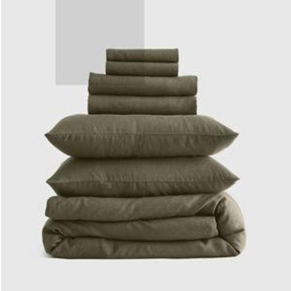 Deluxe Linen Duvet Bundle | Quince in Dusty Olive
