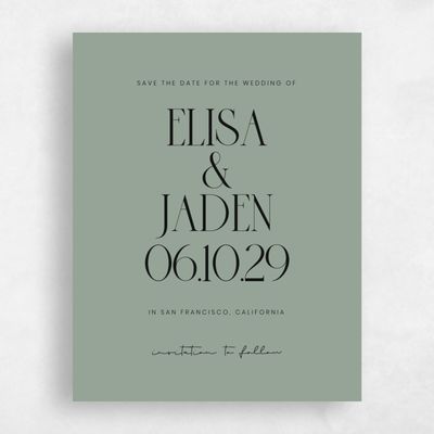 Sage, Green Wedding Save the Date - Garrett Portrait