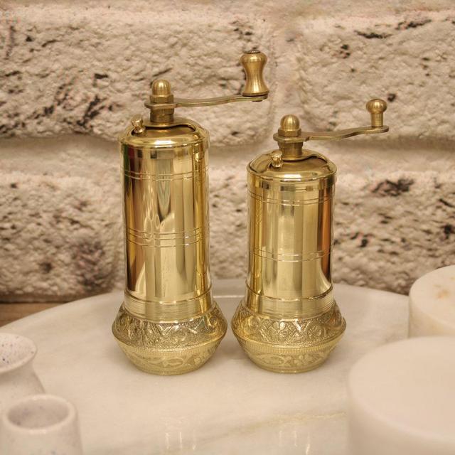 Traditional Turkish Brass Grinders ,Spice Grinder, Handmade Mill, Brass Pepper Mill,Pepper Grinder, Brass Home and Kitchen Decor, READ!