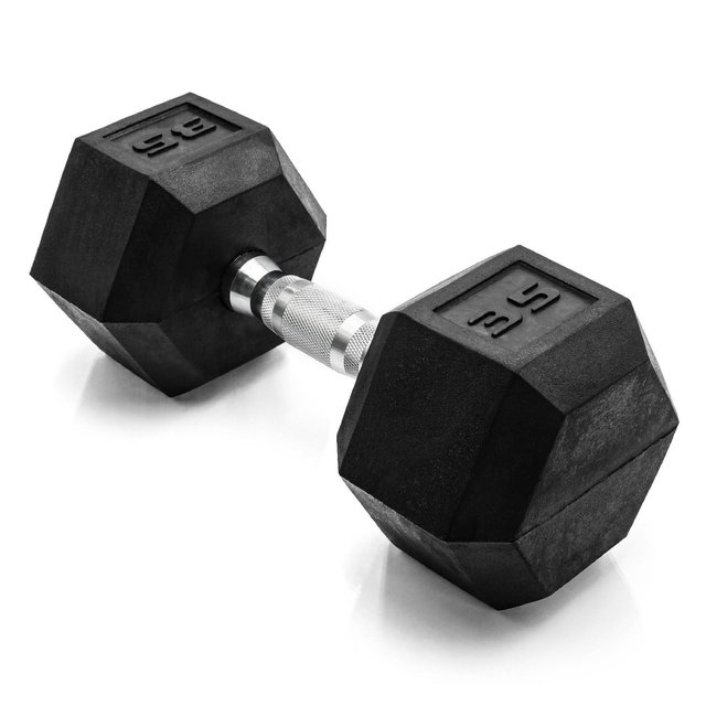 CAP 35lbs Coated Hex Dumbbell with Contoured Handle