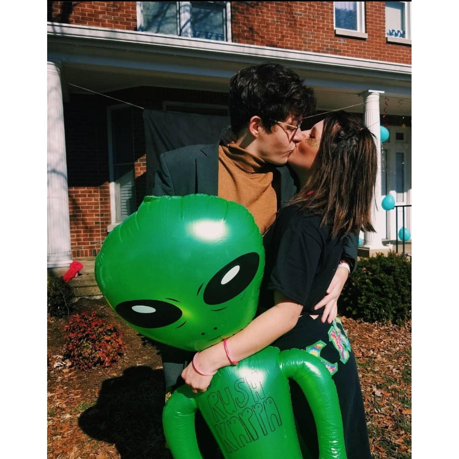 Kappa bid day, 2019. Ed was a full-blown "Fleur-dis-He" at this point, and one of the most beloved boys among Maddie's sorority.