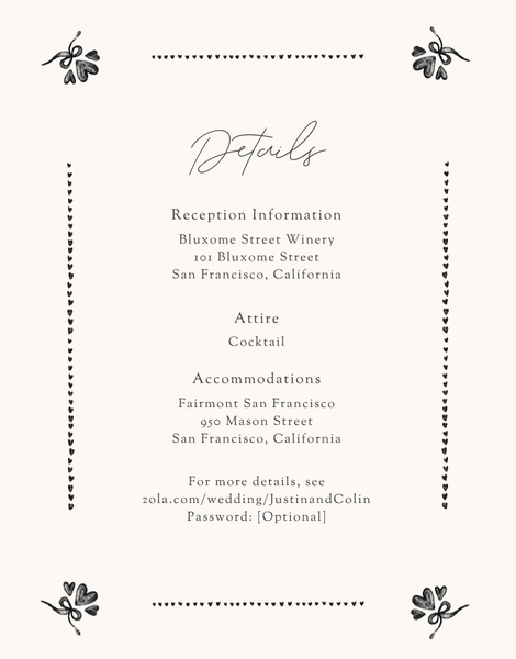 Coeur | Dark Charcoal | Zola Wedding Enclosure Cards