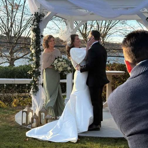 Right after our first kiss as husband and wife!