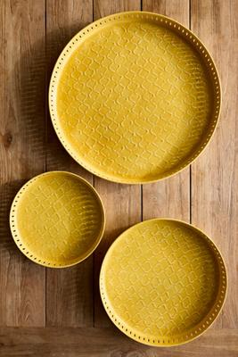 Enamelware Serving Tray, Yellow