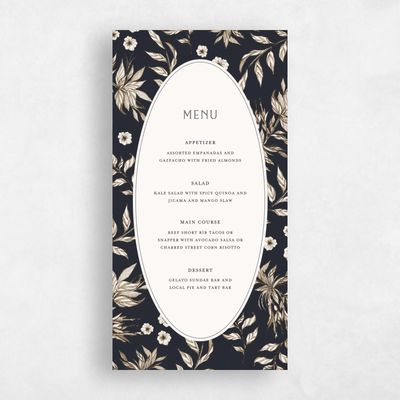Ebony, Black Wedding Menu - Brenton