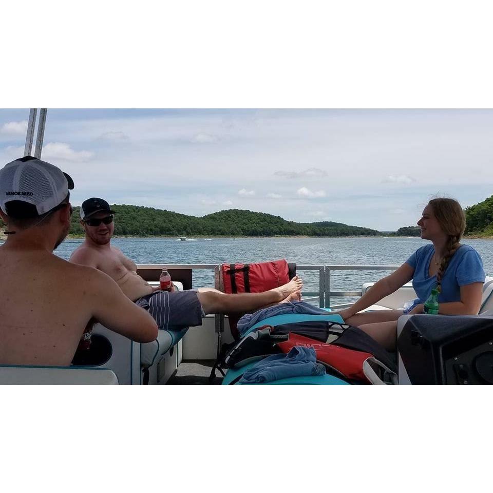 (Left to right) Blake, Kyle, and Abbi out on the lake.