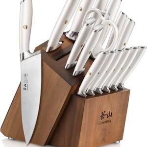 Cangshan L Series 17-piece German Steel Forged Knife Set White