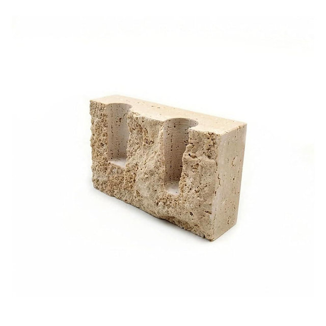 PHINILUX Marble Taper Candle Holder,Travertine Stone Candlestick Holder, Beige