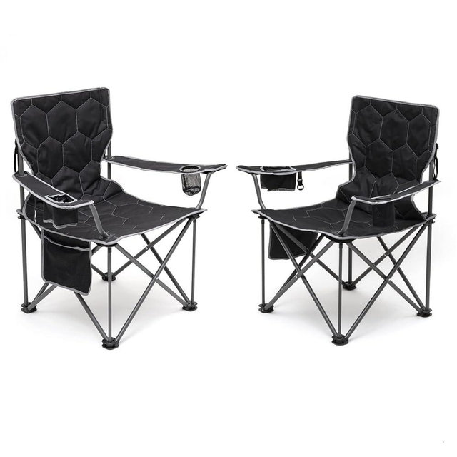 SUNNYFEEL XXL Oversized Camping Chair Heavy Duty 500 LBS for Big Tall People Above 6'4 Padded Portable Folding Sports Lawn Chairs with Armrest Cup Holder & Pocket for Outdoor/Travel/Picnic/Camp