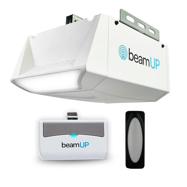 Pacer BU50 Overhead Garage Door Opener with Heavy-Duty Chain Drive for Single or Double Doors, Wall Mount, and Remote Garage Opener Included, Quick and Easy Installation, White