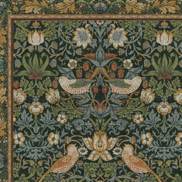 Morris & Co. Strawberry Thief Sage & Rose Tufted Rug | Ruggable