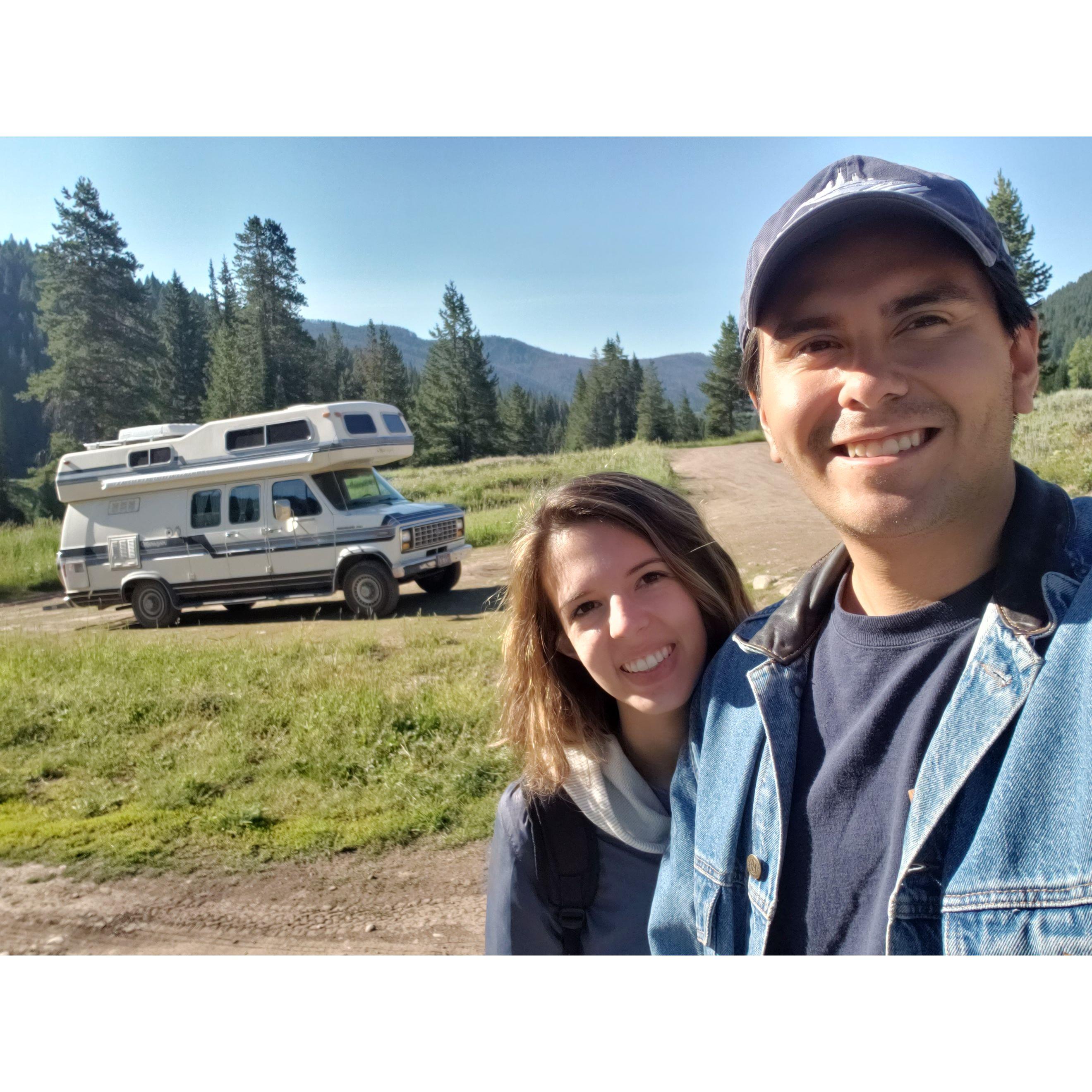 Taking a camper through Granite Creek Falls in the Grand Tetons.
