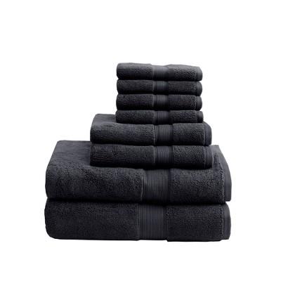 2pc Luxury Cotton Bath Towels Set Black - Yorkshire Home