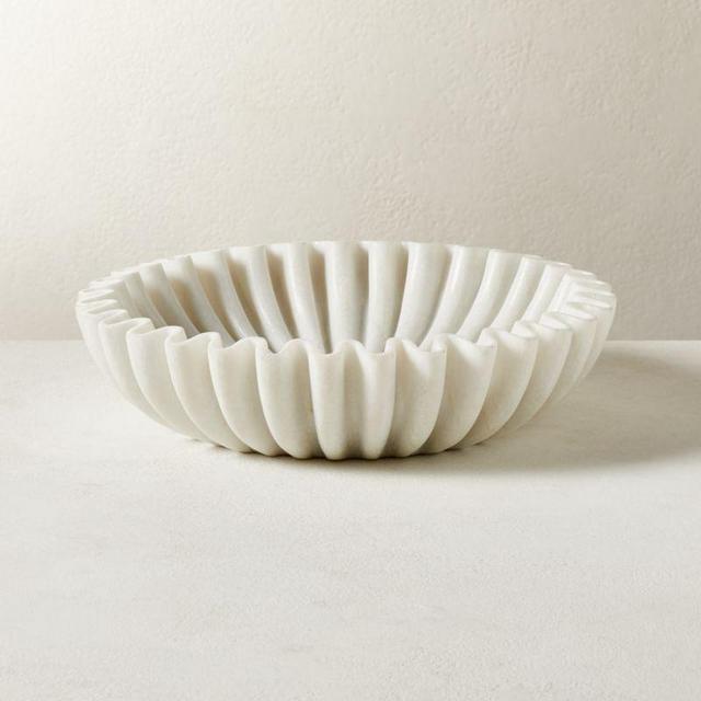 CB2 Reve Fluted Marble Bowl