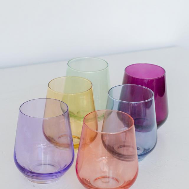 Estelle Colored Wine Stemless Set of 6 (Mixed Set)