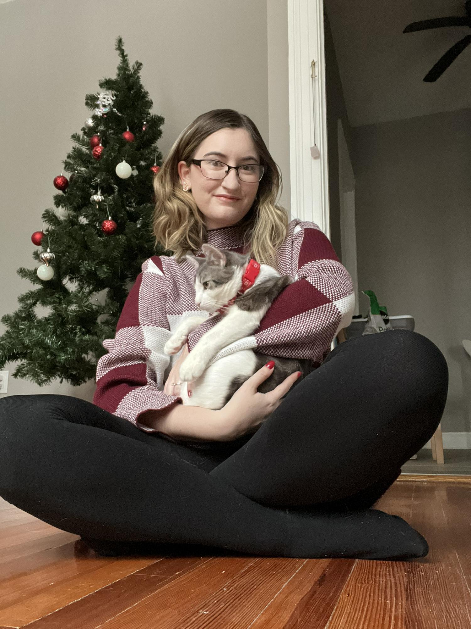 Viki and Button during Christmas