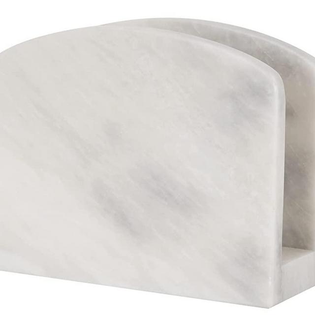 RADICALn Napkin Holder White Handmade Marble Dining Table Napkins Holder - Simple Modern Home & Kitchen Paper Towel Holder Countertop - Used as Utensil Holder, Home Décor & Bar Napkins