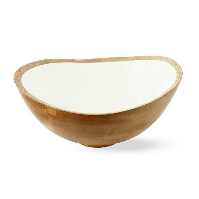 Wood and Lacquer Salad Bowl, 12"