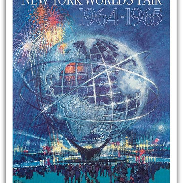 1964 New York World’s Fair - Unisphere Globe - Vintage Travel Poster by Bob Peak - Master Art Print (Unframed) 9in x 12in