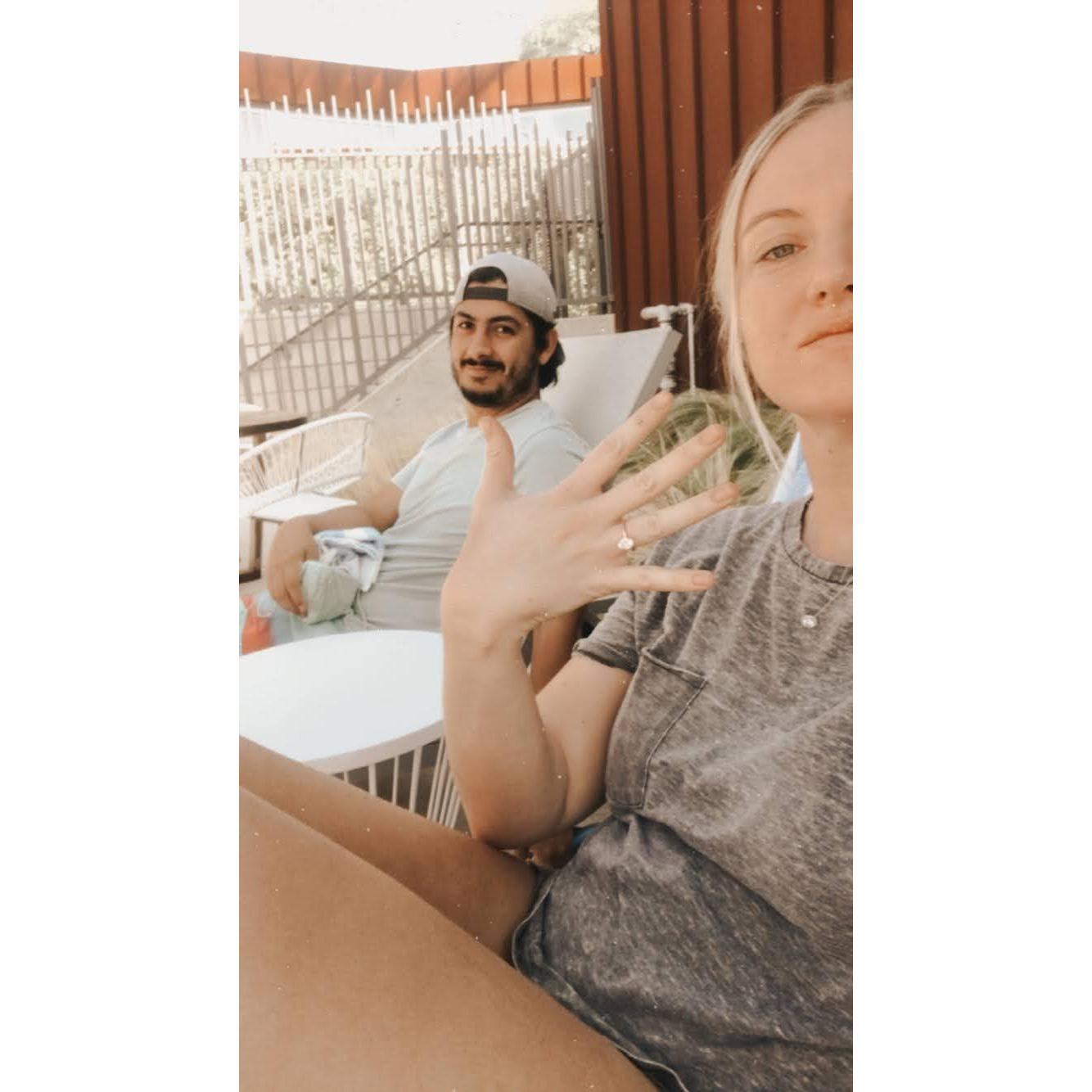 Palm Springs after getting the ring