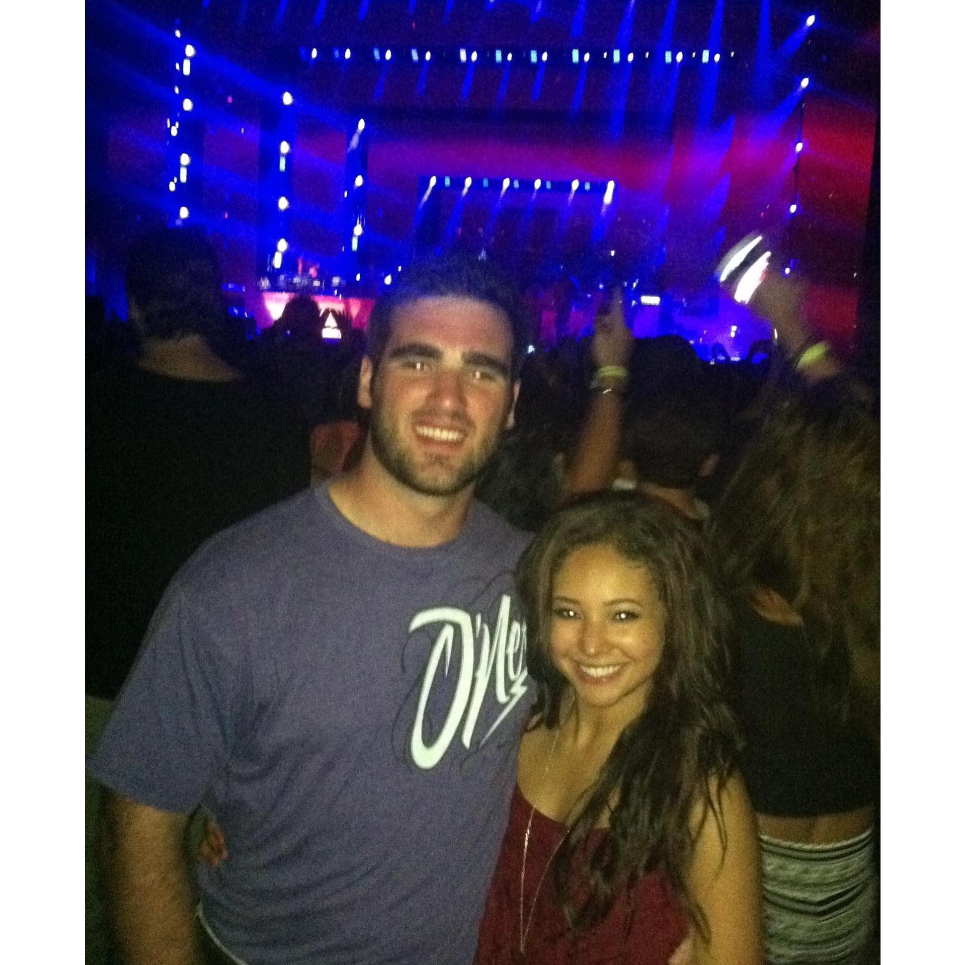 One of our first dates - a Justin Timberlake / Jay-Z concert in Chicago