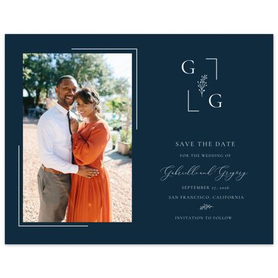 Deepest Teal, Blue Wedding Digital Save the Date - Olney Photo