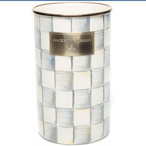 MACKENZIE-CHILDS Enamel Utensil Holder, Gray-and-White Sterling Check