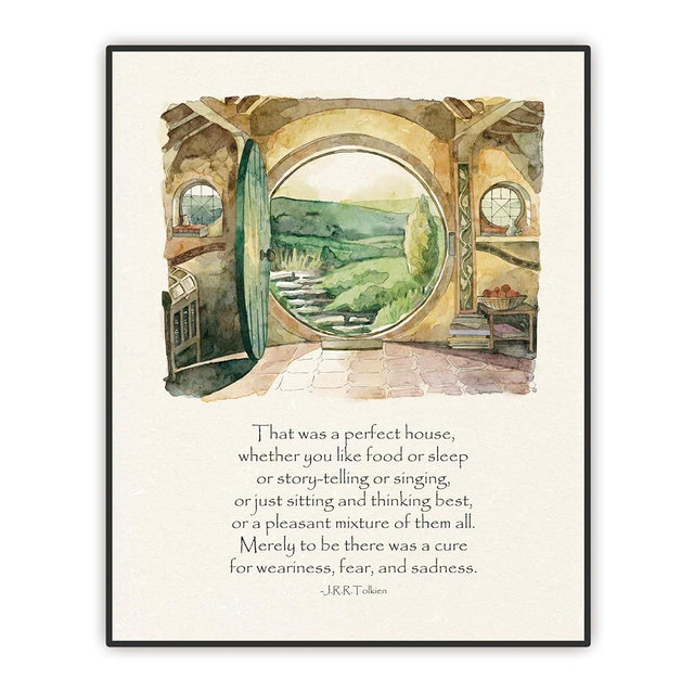 Inspirational Quote Print, That Was a Perfect House, Hole House Watercolor Poster Wall Art Home Decor, Green Poster Wall Decor Aesthetic for Living Room Bedroom, (11X14 inch Unframed-1)