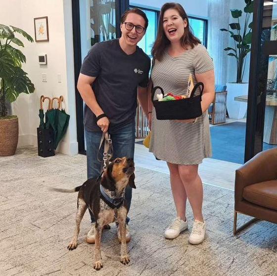 Switch won Pet of the Month and got a whole basket of goodies to celebrate!