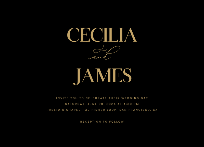 Margret Landscape | Black | Zola Wedding Invitations