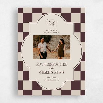 Brown Wedding Save the Date - Sarlat Photo