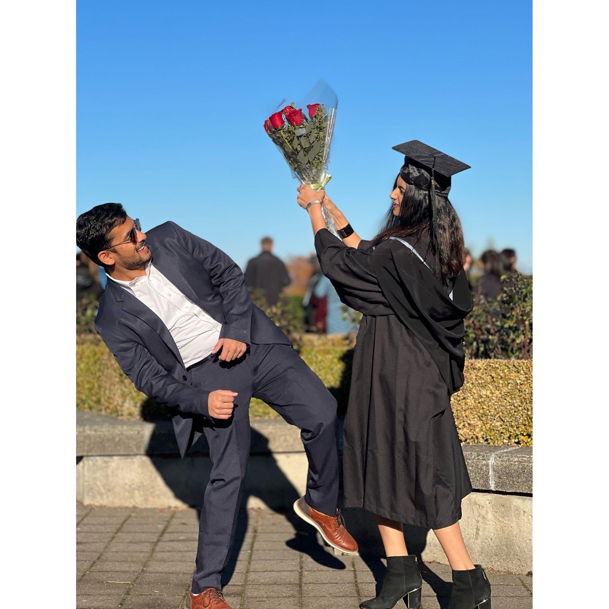 I guess she wasn’t a fan of the flowers I gifted her on her convocation—note to self: next time, go for chocolates!