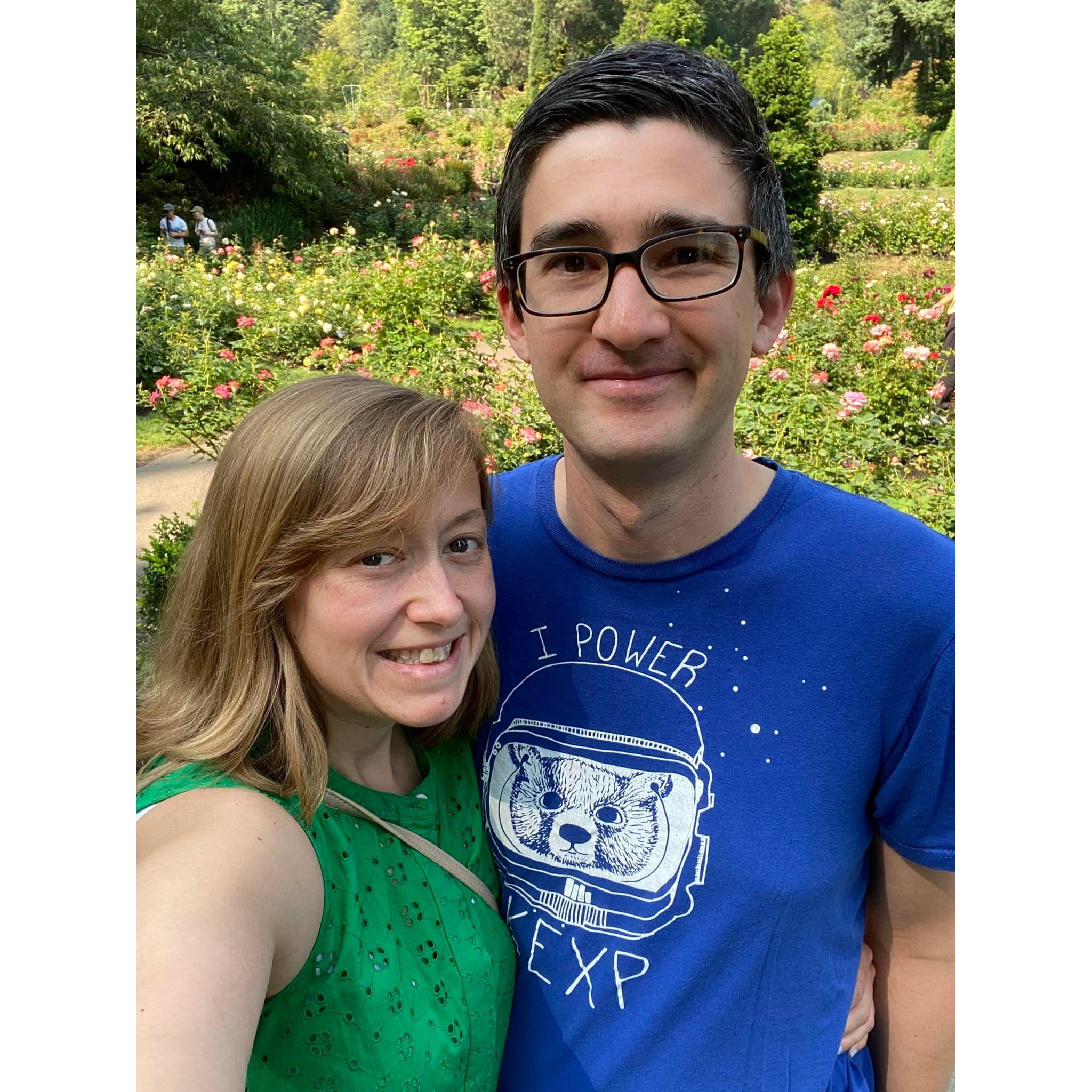 We went to Portland for a whopping 15 hours and stopped to smell the roses at the International Test Garden!