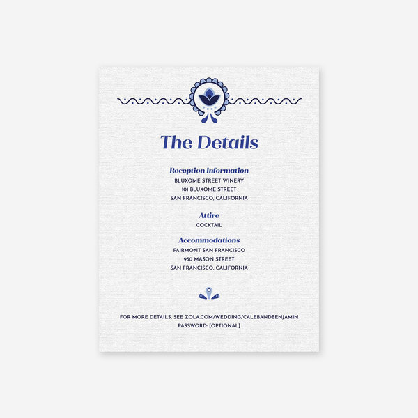 Rohan | Blue | Zola Wedding Enclosure Cards