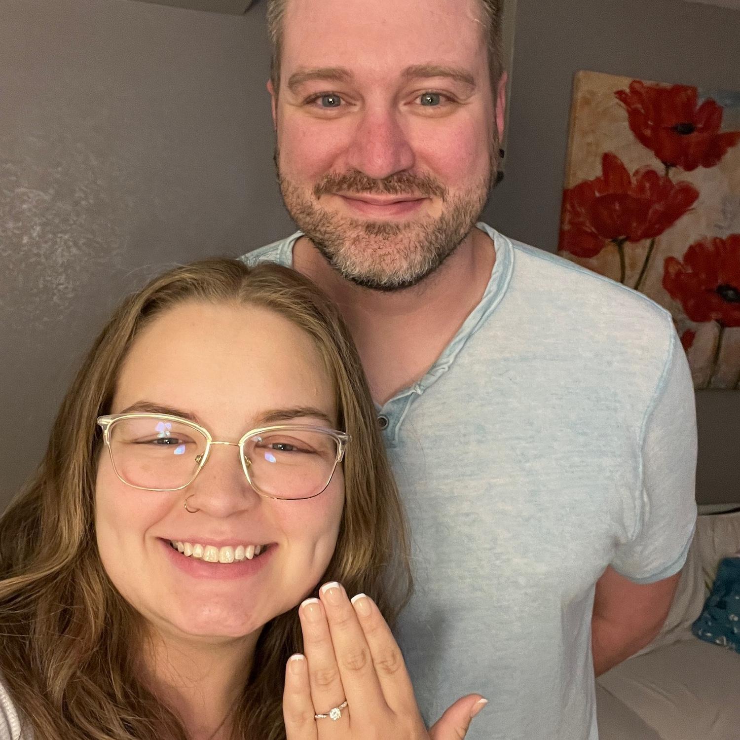 The night Teal proposed at home - just us. We only took 1 photo.