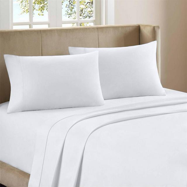 Queen Organic Cotton Deep Pocket Percale Sheet Set Arctic White - Purity Home