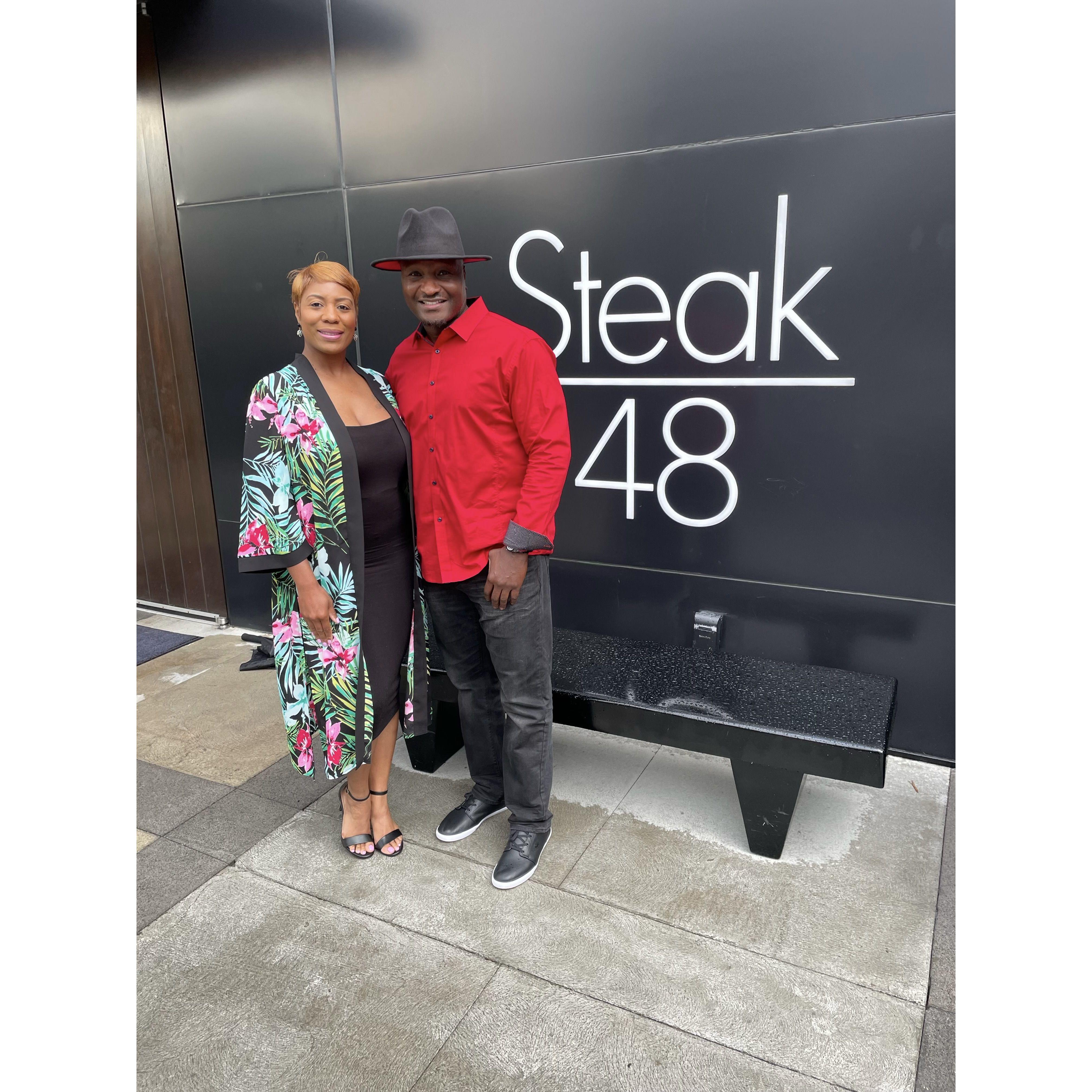 Dinner at Steak 48 before the Babyface and Kem concert, Charlotte, NC