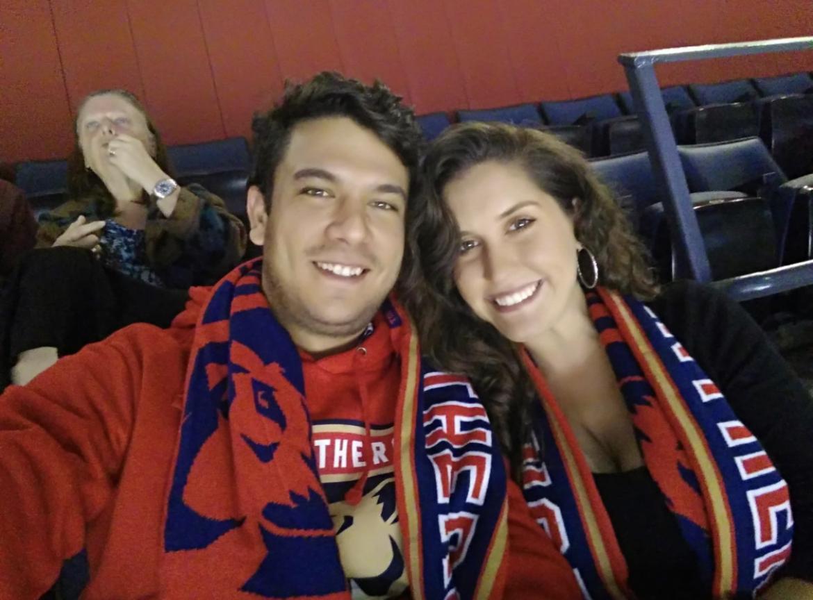 Us at a Florida Panthers game