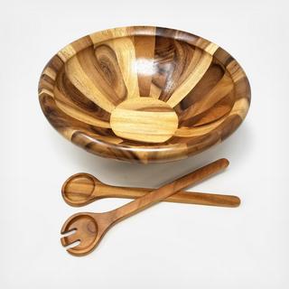 Acacia Serving Bowl with Servers