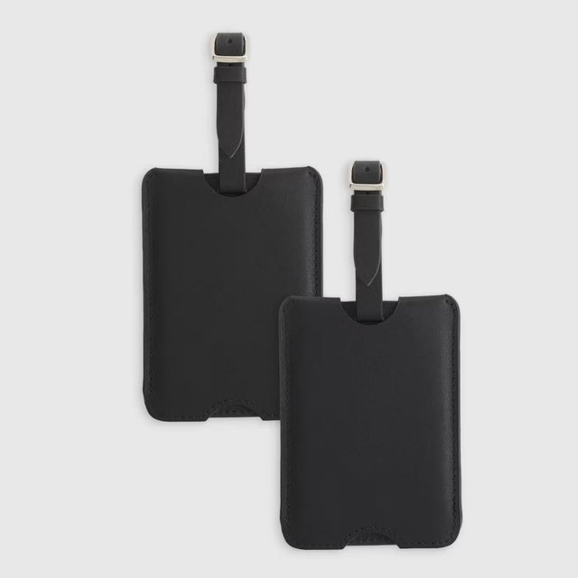 Nappa Leather Luggage Tag (2-Pack) - Black