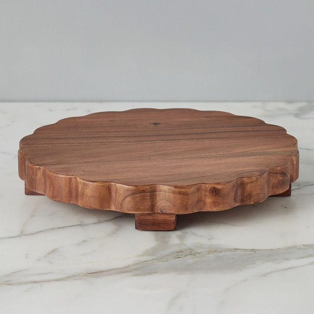 Scalloped Trivet Riser, Large Round, Natural