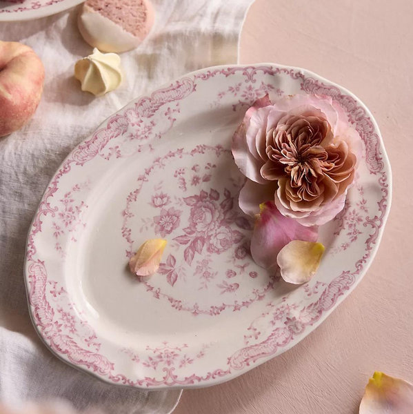Pink Floral Serving Platter