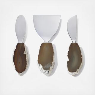 Lumino Agate 3-Piece Cheese Set