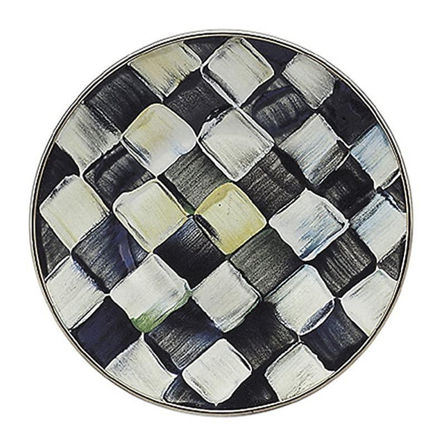 MacKenzie-Childs Enamelware Courtly Check Saucer
