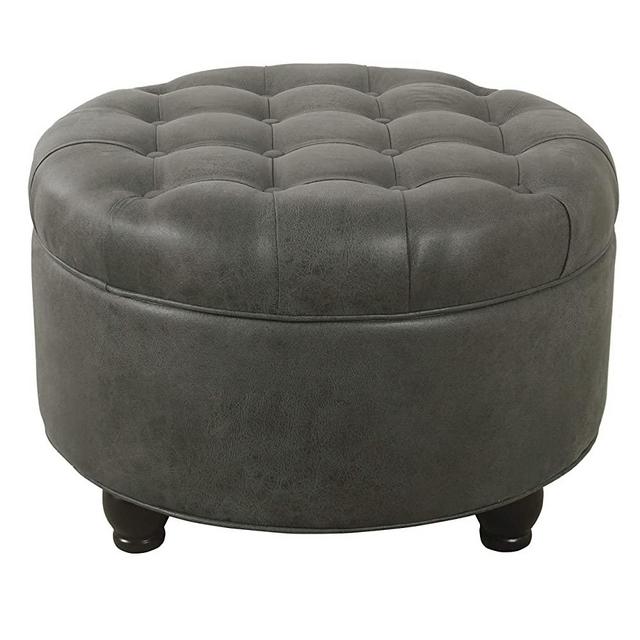 HomePop Storage Ottoman, Gray